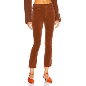 NWT Mother Pants Womens 29 L27 Mid Rise Dazzler Ankle Fray Hopscotch corduroy